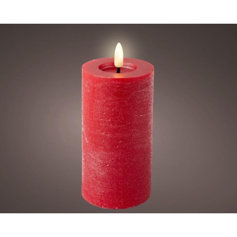 CANDELA LED ROSSO CERA H.15 D.7